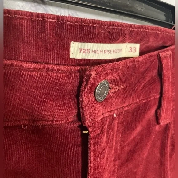 Levi Strauss & Co. Corduroy Red Bell Bottom Pants Size 16 - Picture 3 of 8